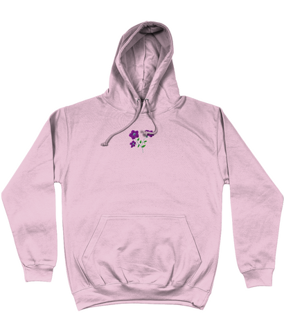 Violet embroidered hoodie