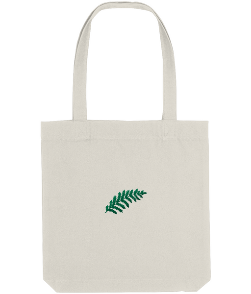 Fern embroidered cotton tote bag