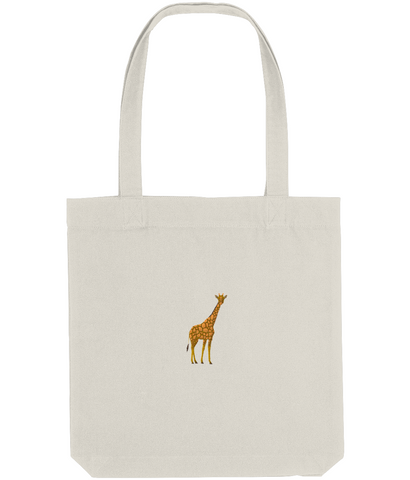 Giraffe embroidered tote bag