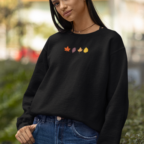Autumn Leaves Embroidered Jumper