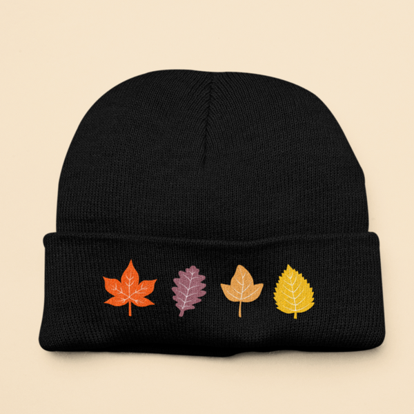 Autumn leaves beanie hat