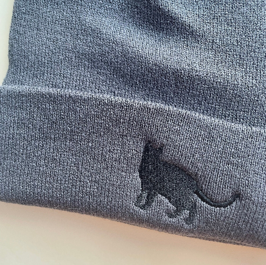 Black Cat Embroidered Beanie Hat