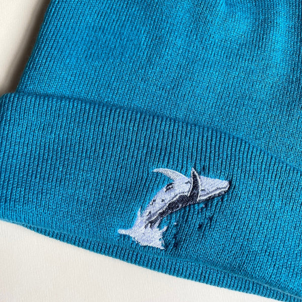 Breaching Whale Embroidered Beanie Hat