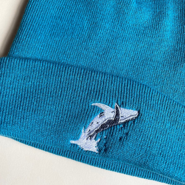 Breaching Whale Embroidered Beanie Hat