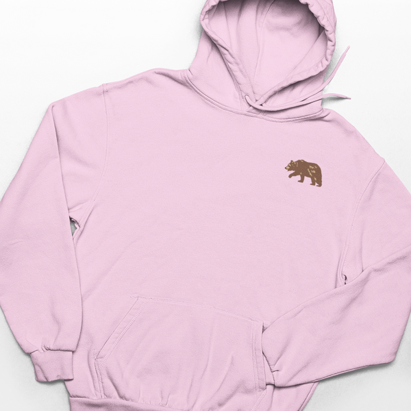 Brown Bear Embroidered Hoodie, Wonderful World