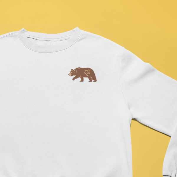 Brown Bear Embroidered Sweatshirt, Brown Bear Jumper, Embroidered Brown Bear, Wonderful World