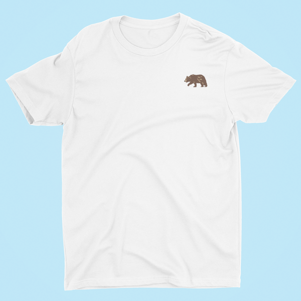 Brown Bear Embroidered Tshirt, Brown Bear Tshirt, Embroidered bear