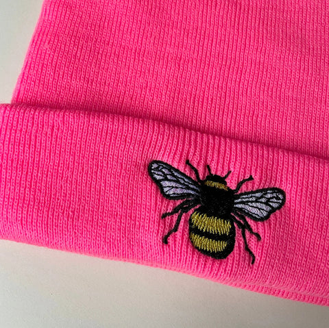 Bumblebee Embroidered Beanie Hat, Bee Beanie Hat
