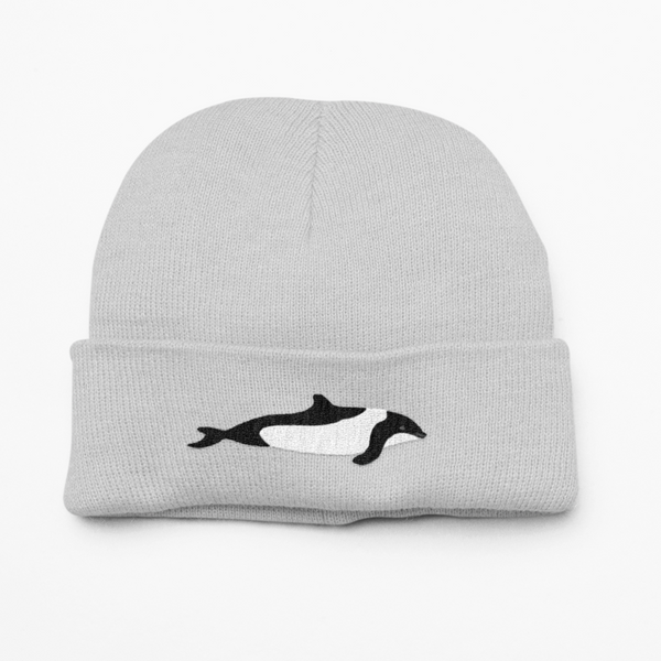 Commerson's Dolphin Embroidered Beanie Hat