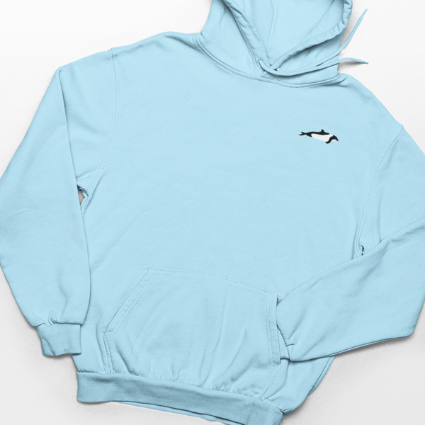 Commerson's Dolphin Embroidered Hoodie, Ocean Embroidery