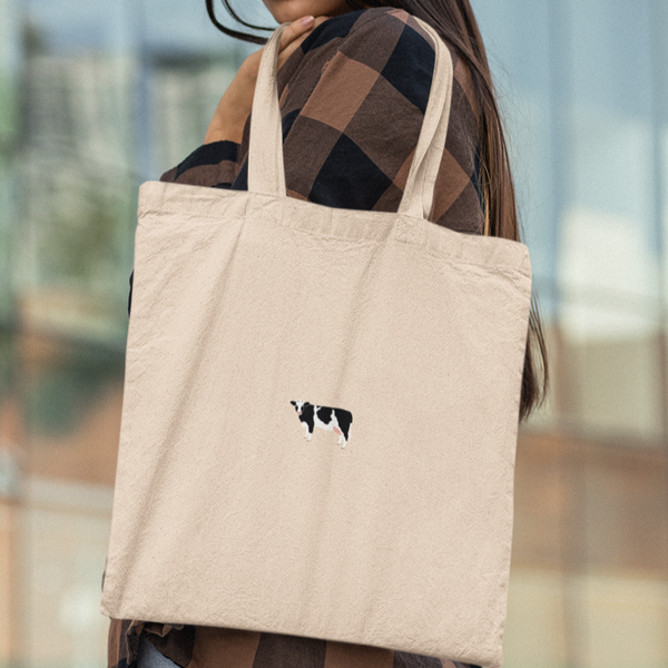 Cow Embroidered Tote bag