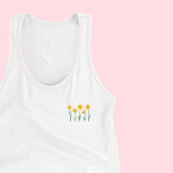 Daffodils Embroidered Vest Top