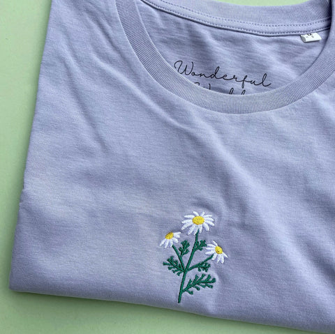 English Daisy embroidered tshirt