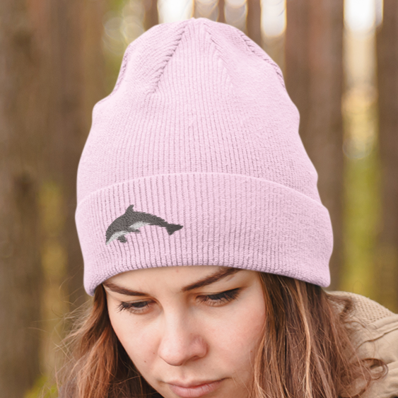 Dolphin Embroidered Beanie Hat