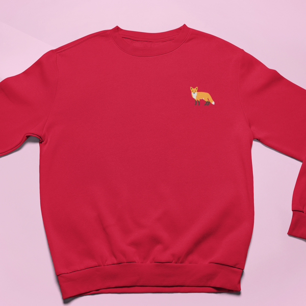 Embroidered Fox Sweatshirt, Fox Jumper, Embroidered Fox