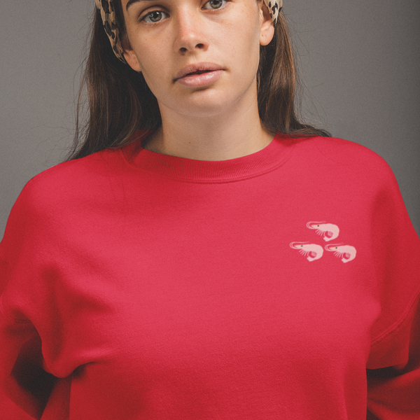 Prawn Embroidered Jumper, Shrimp embroidered by Wonderful World