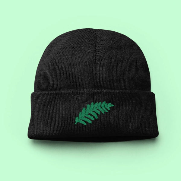 Fern Embroidered Beanie Hat