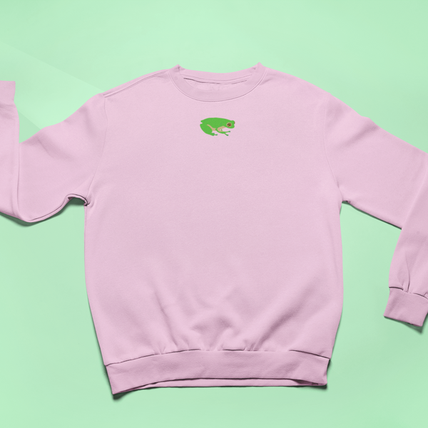 Embroidered frog sweatshirt, Wonderful World frog