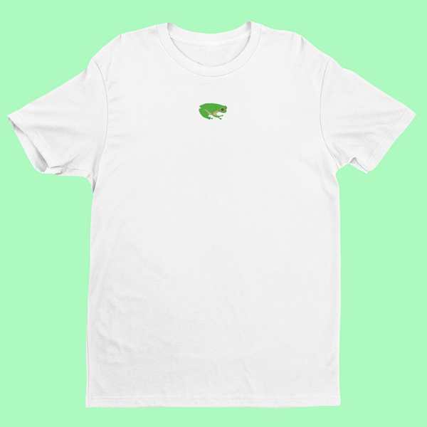 Frog tshirt, embroidered frog tshirt, Wonderful World