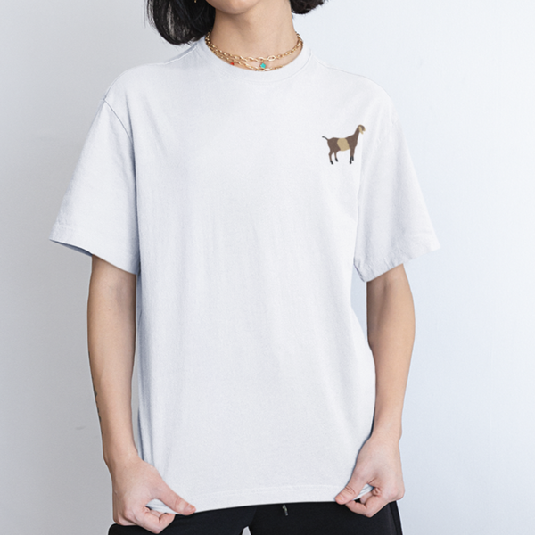Goat Tshirt, Embroidered Goat by Wonderful World