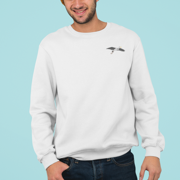 Heron British Bird Embroidered Sweatshirt