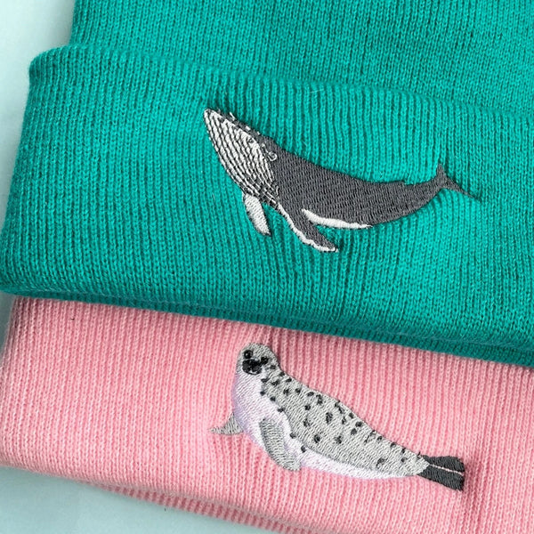 Humpback Whale Embroidered Beanie