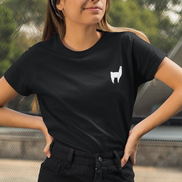 Embroidered Llama Tshirt Wonderful World