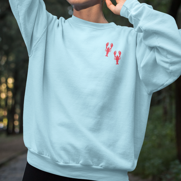 Lobster Embroidered Sweatshirt, Lobsters embroidered by Wonderful World