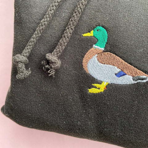 Mallard Duck embroidered duck hoodie