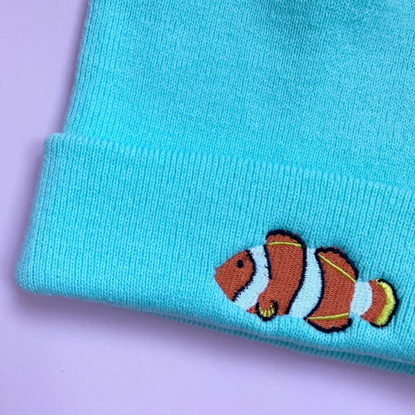 Clownfish Embroidered Beanie Hat