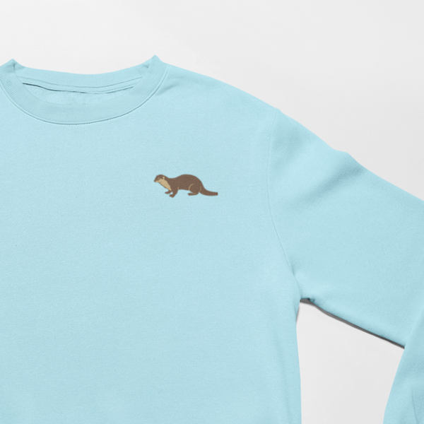 Otter Embroidered Jumper, Otters embroidered Wonderful World