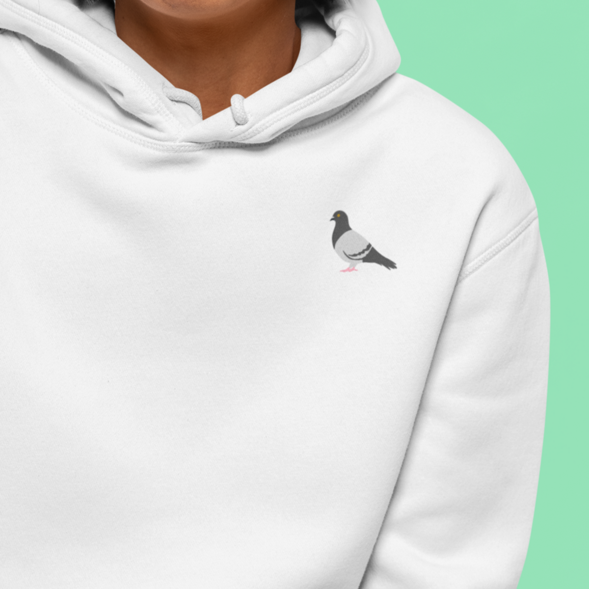 Pigeon embroidered hoodie sales