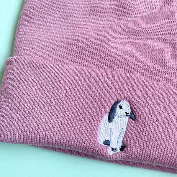 Rabbit Embroidered Beanie Hat