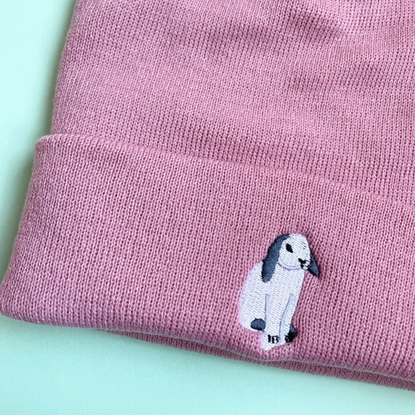 Rabbit Embroidered Beanie Hat