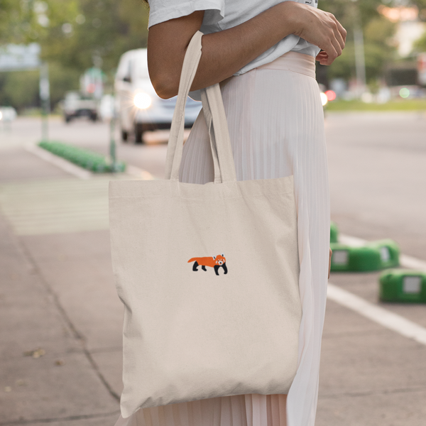 Red Panda Tote Bag Embroidered by Wonderful World