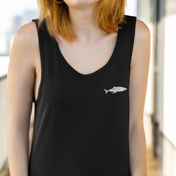 Shark Embroidered Vest Top