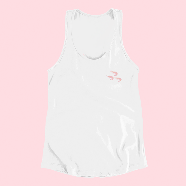 Shrimp Prawn Embroidered Tank Top Vest