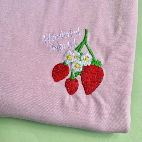 Strawberry Embroidered Tshirt