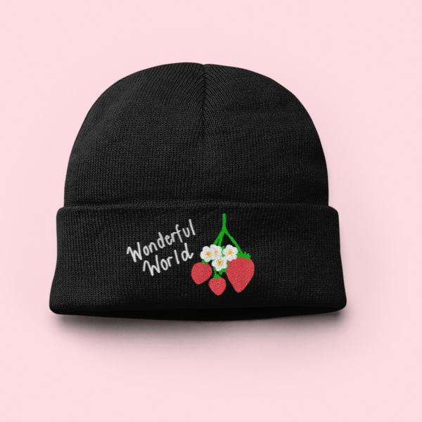 Wonderful World Strawberry Beanie Hat