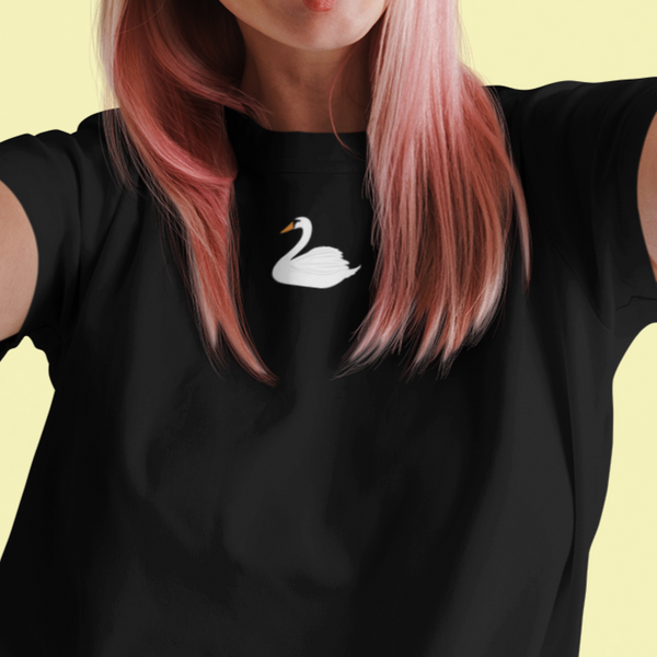 Swan embroidered tshirt Wonderful World