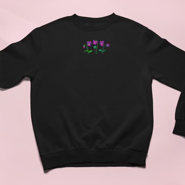 Violet embroidered jumper