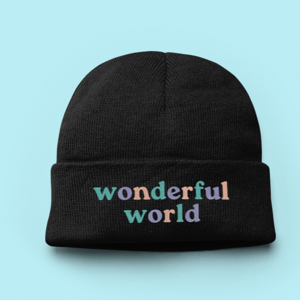 Wonderful World Embroidered Beanie from Wonderful World UK