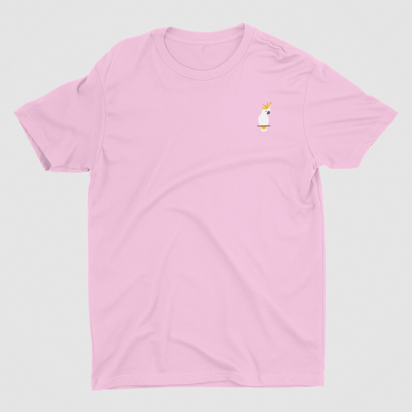 Yellow creasted cockatoo Tshirt embroidered by Wonderful World