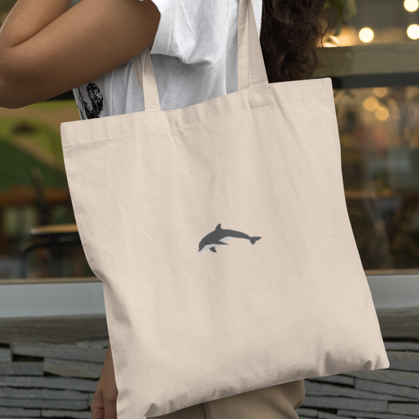 Dolphin Embroidered Tote Bag UK