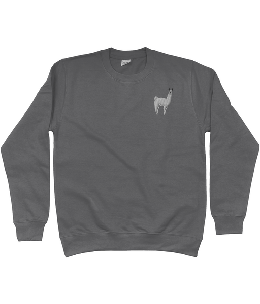 White Llama embroidered Jumper