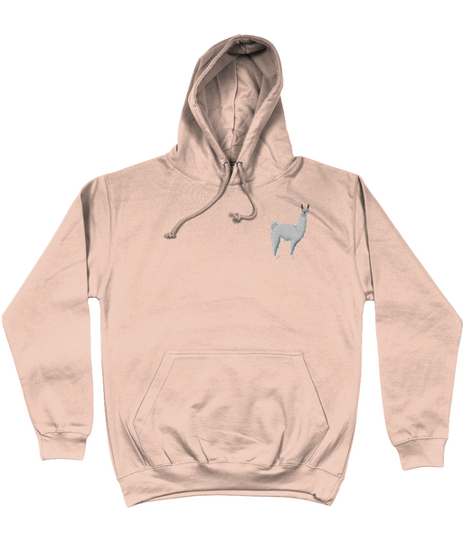 White Llama embroidered Hoodie