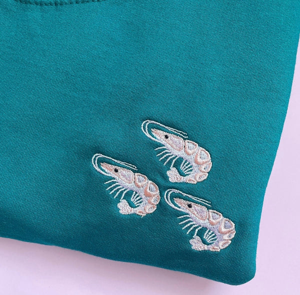Shrimp Prawn Embroidered Sweatshirt