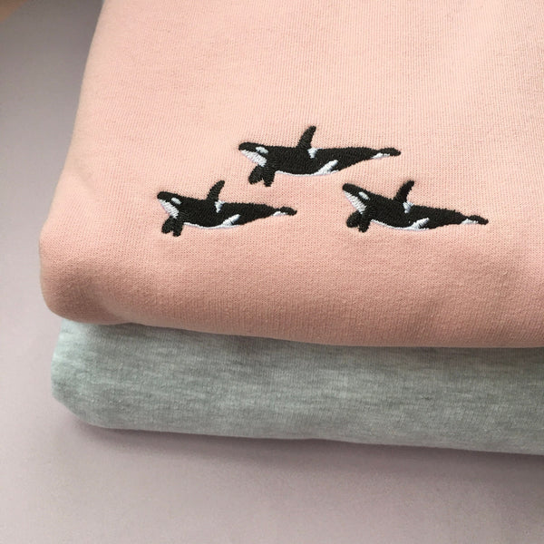 Orca Whale Embroidered Hoodie