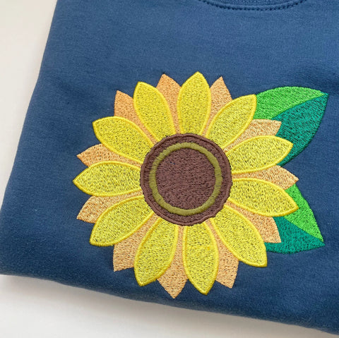 Large Sunflower embroidered sweatshirt