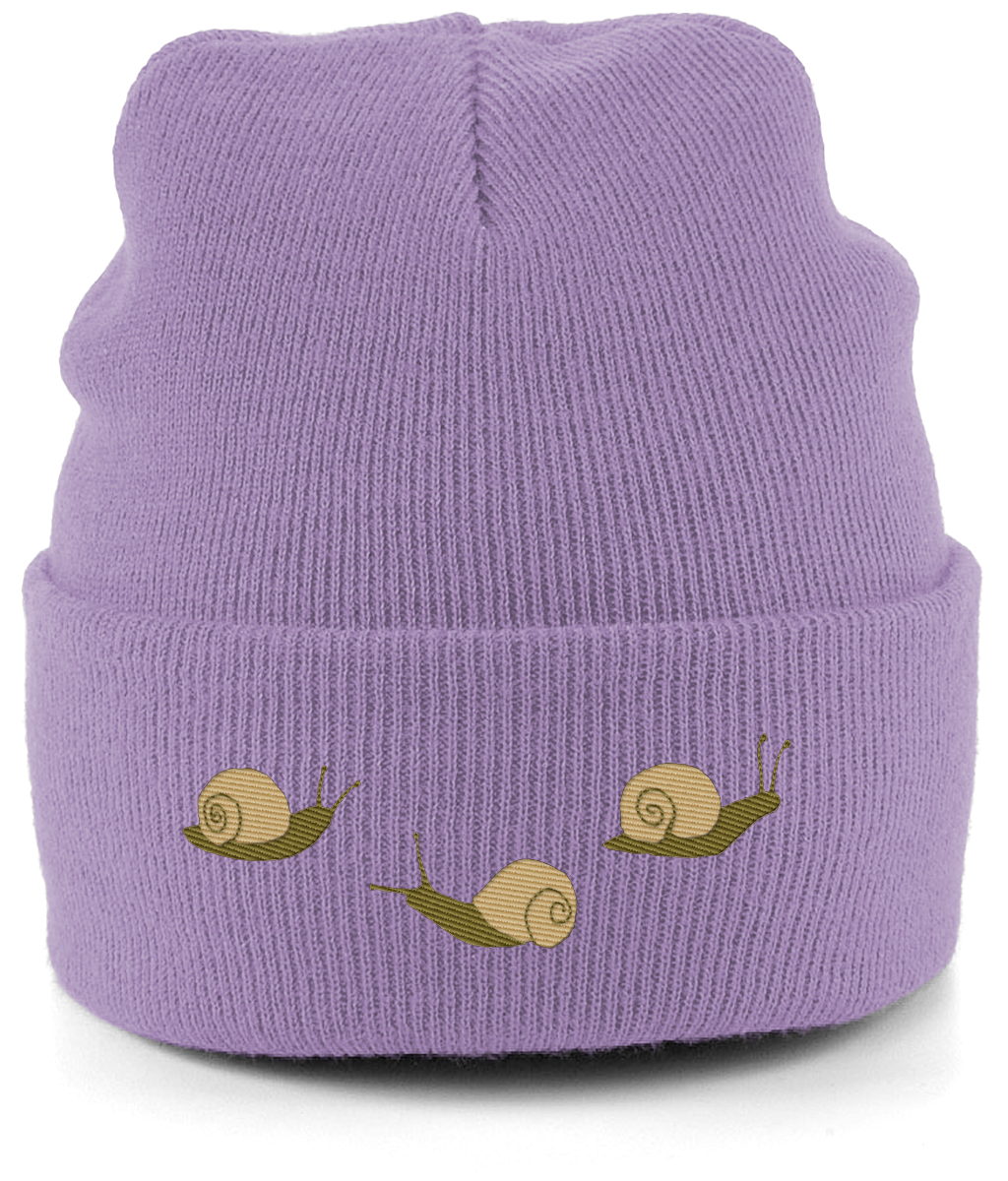 Snail embroidered beanie